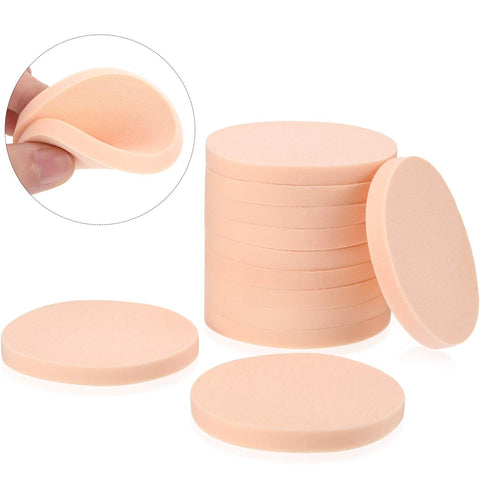 12 Packs Face Paint Sponges Set Puff Makeup Sponge One Size Adult Unisex Foam Sponges (Round Skin Color)
