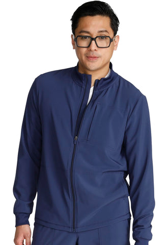 Cherokee Men Scrubs Jacket Zip Front CK394A, S, Navy