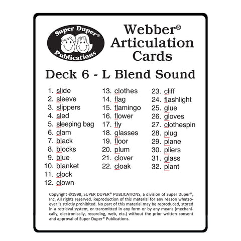 Super Duper Publications | Articulation L Blends Fun Deck | Vocabulary and Language Development Flash Cards | Educational Learning Materials for Children