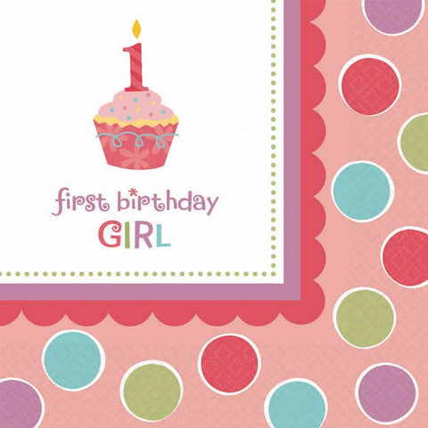 Amscan Sweet Little Cupcake Girl Luncheon Napkins - 36 ct