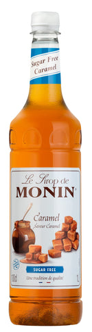 MONIN Premium Caramel Sugar Free Syrup 1L for Coffee and Cocktails. Vegan-Friendly, Allergen-Free, 100 Percent Natural Flavours and Colourings. Sugar-Free Coffee Syrup