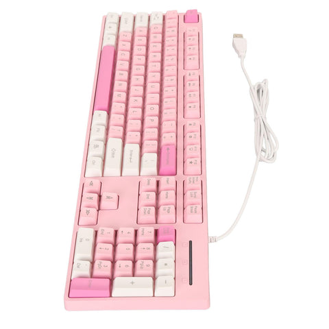Generic Pink Keyboard, Gaming Keyboard Cute Gaming Keyboard USB Interface Business Keyboard 104 Keys Wired Keyboard 3 Colors Wired Keyboard for XP 7 8 10 11 for OS X (Pink), Generic4wruc05dkp-11