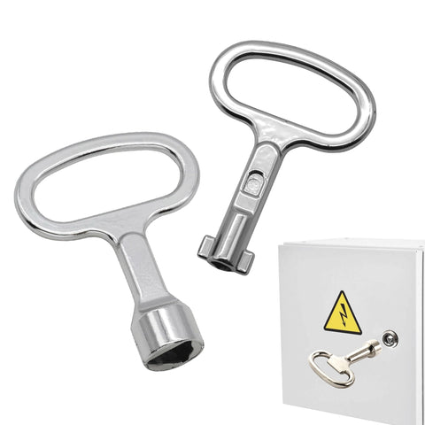 IRYNA Meter Box Key Triangle Key Round Key 2Pcs Gas Electric Utility Meter Box Key, Silver Electric Meter Key, Gas Box Cover Key for UK Gas Water Electric Meter Boxes