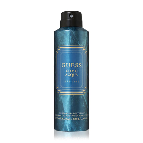 GUESS Uomo Acqua Deodorizing Body Spray For Men, 6.0 Oz.