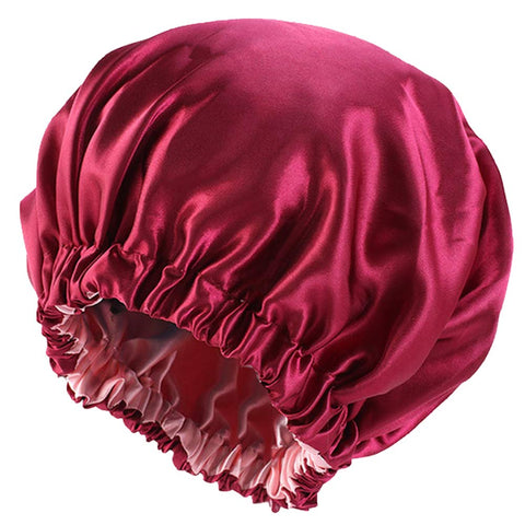 Satin Bonnet Silk Bonnet Hair Bonnet for Sleeping-Slouchy Beanie Hat Satin Sleep Cap for Women's Natural & Curly Hair(Red)