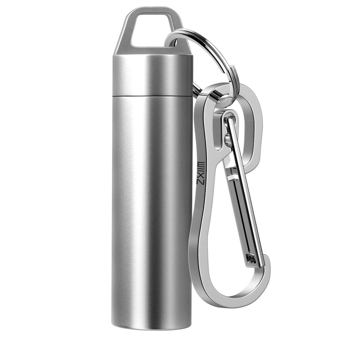 ZXLLM Small Pill Holder Keychain, Portable Metal Pill Case Waterproof Pill Box Container Mini Stainless Steel Pill Organizer for Travel Purse Pocket
