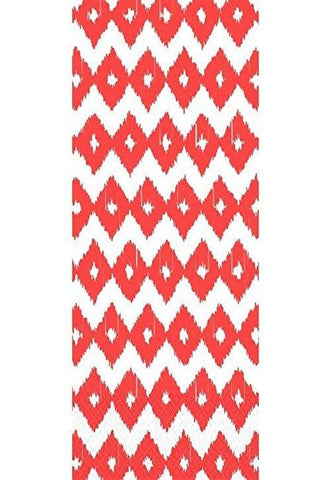 Amscan Coral Diamond Disposable 2 Ply Eco Paper Guest Towels Tableware (16 Piece), 8" x 4.3", Red