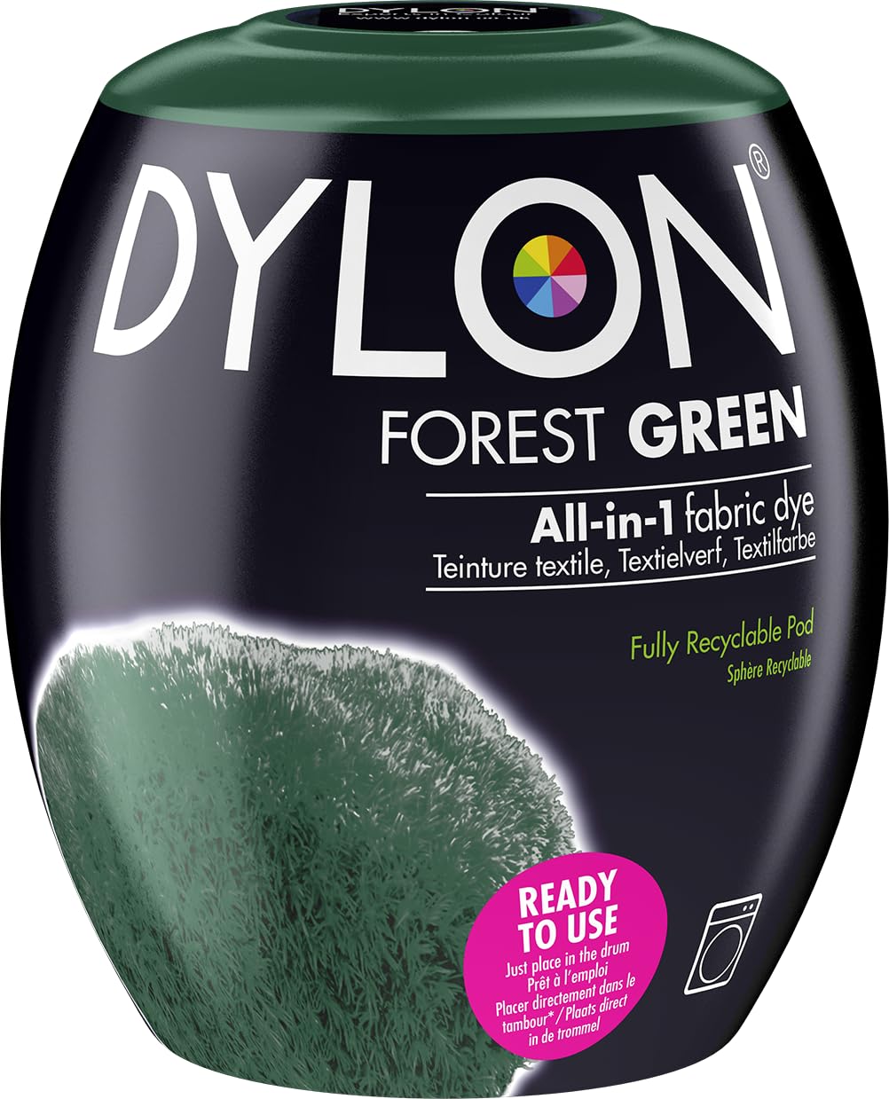 DYLON Washing Machine Fabric Dye Pod for Clothes & Soft Furnishings, 350g - Forest Green
