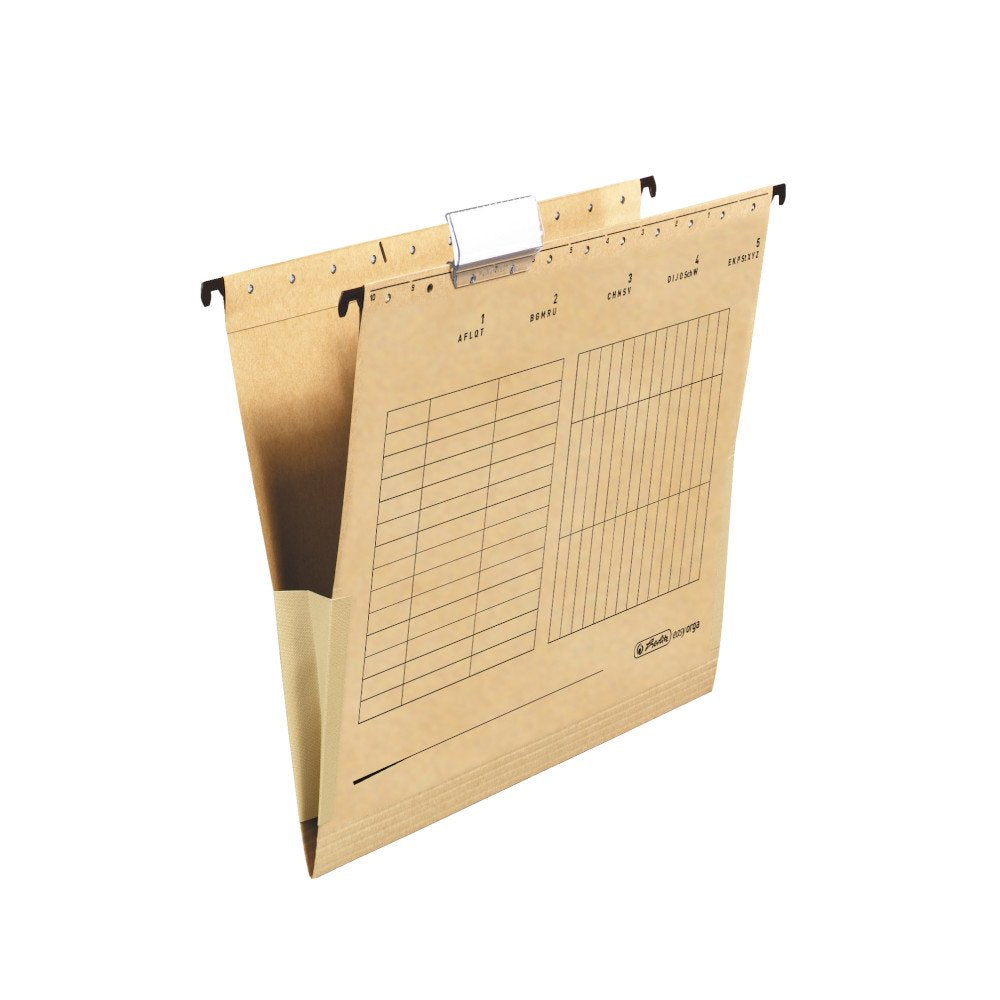 Herlitz UniReg 10843373 Suspended Folders with Pleats Pack of 25 Brown (German Import)