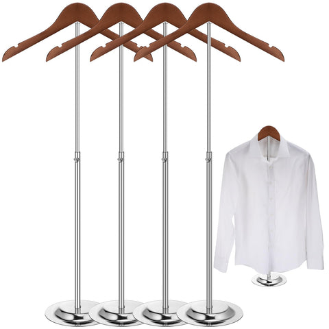 Barydat Adjustable Adult T Shirt Display Flexible Shoulder Stand Portable T Shirt Display Stand for Vendors Metal Clothing Display Rack Garment Hanger for Steaming Clothes Holder, 16 x 28 Inch(4 Pcs)
