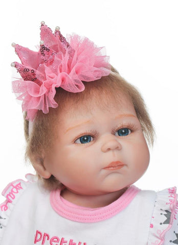 iCradle 20 Inch 50cm Realistic Reborn Doll Full Body Vinyl Silicone Anatomically Correct Real Life Like Baby Girl Doll True Looking Newborn Dolls Child Toy Free Xmas Present for Age 3+