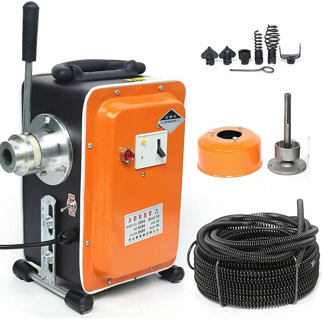 TEHONGMAI 1000W Automatic Pipe Cleaning Spiral Supply Cordless Drain Clog Remover Drain Cleaner Pipe Cleaner for 19-50mm Pipes Drain Drill Bit with Interchangeable Flexible Shaft