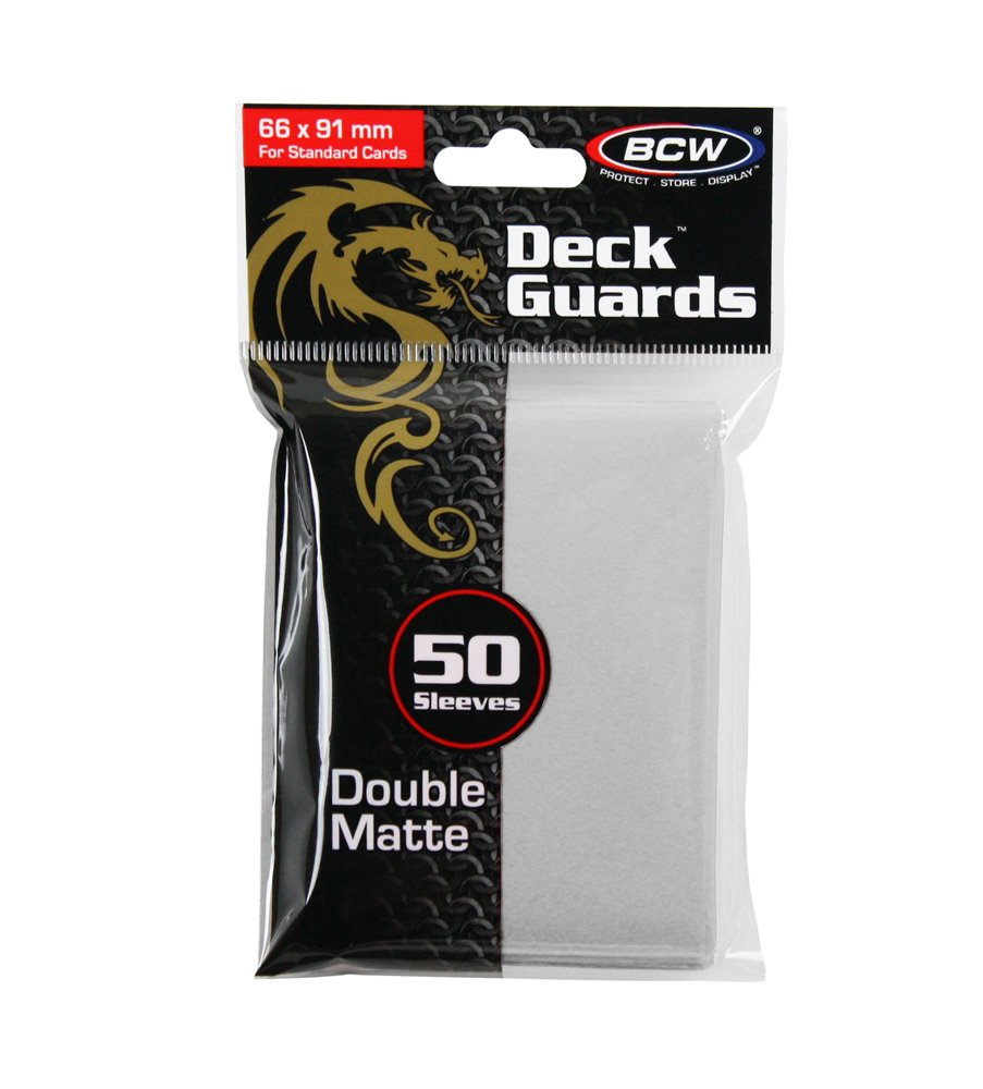 BCW 50 Premium White Double Matte Deck Guard Sleeve Protectors for Gaming Cards Like Magic The Gathering MTG, Pokemon, & More.