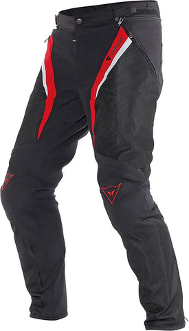 Dainese Drake Super Air Tex, Motorcycle Pants, Black/Red/White, 48
