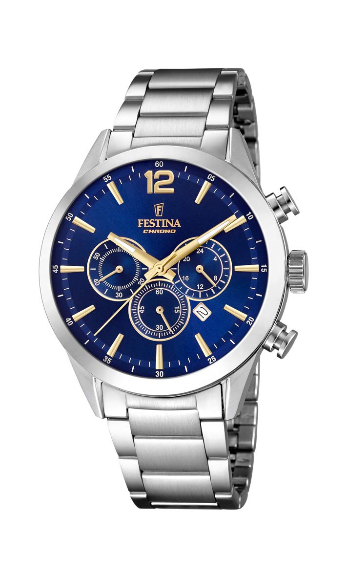 Festina Mens Chronograph Quartz Watch with Stainless Steel Strap F20343/2