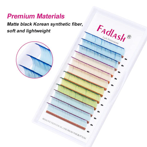 Colored Lash Extensions Lash Extensions Easy Fan Volume Lashes C/D Curl Volume Lash Extensions 0.07 FADLASH Self Fanning Eyelash Extension Supplies (0.07D, 16mm)