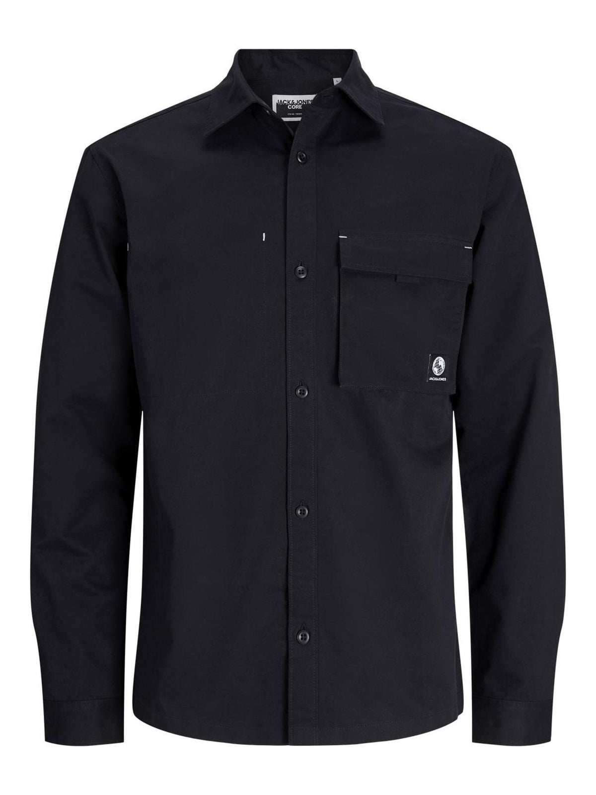 JACK & JONES Men's Jcodust Shirt Ls Sn Polo, Black, L