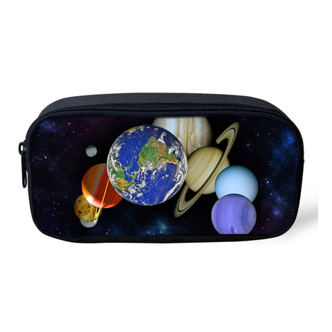HUGS IDEA Planet Space Pencil Case Pen Bag Stationery Pouch for School Coin Bag
