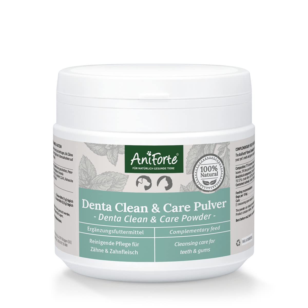 AniForte Denta Clean & Care 300g for Dogs and Cats - Effective Natural Teeth Cleaning Supplement for Fresh Breath, Anti-Plaque & Tartar Remover