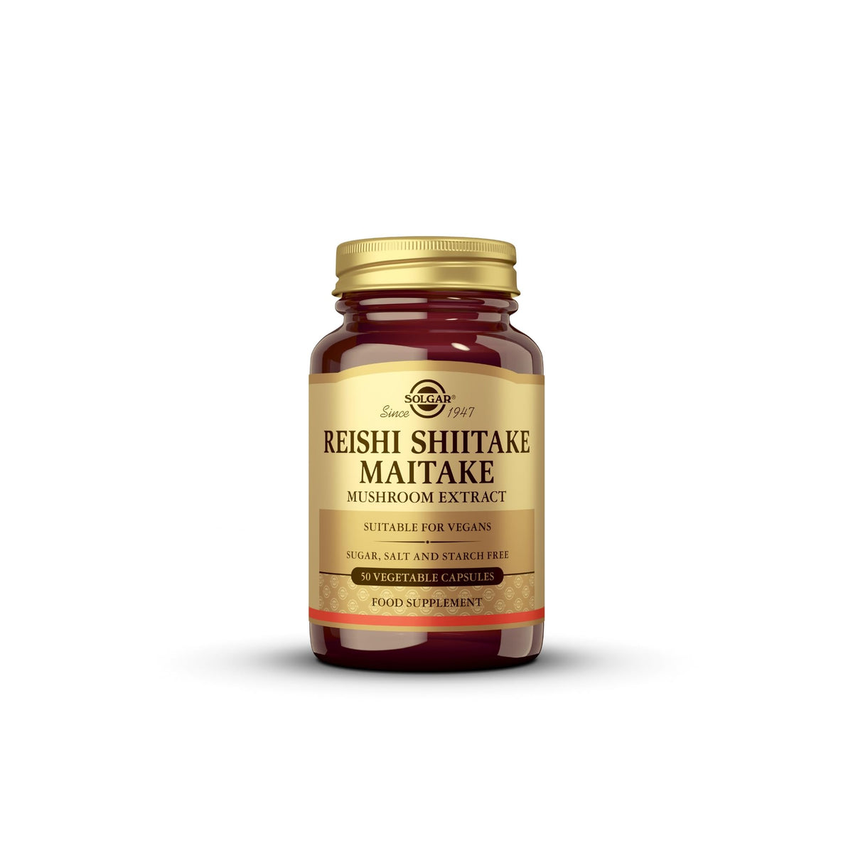 Solgar Reishi Shiitake Maitake Mushroom Extract - Vegetable Capsules - Pack of 50 - Combination of Japanese Mushrooms - Gluten Free - Vegan
