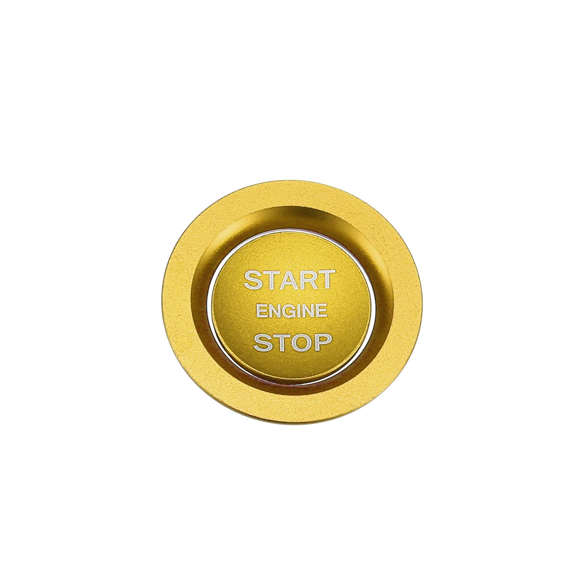 X AUTOHAUX Car Engine Start Stop Button Cover Trim Sticker Kit Gold Tone