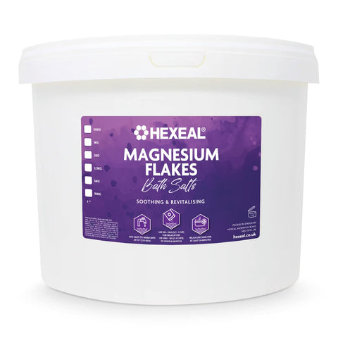 Hexeal MAGNESIUM FLAKES | 10kg Bucket | 100% Pure | Bath Soak | Magnesium Chloride