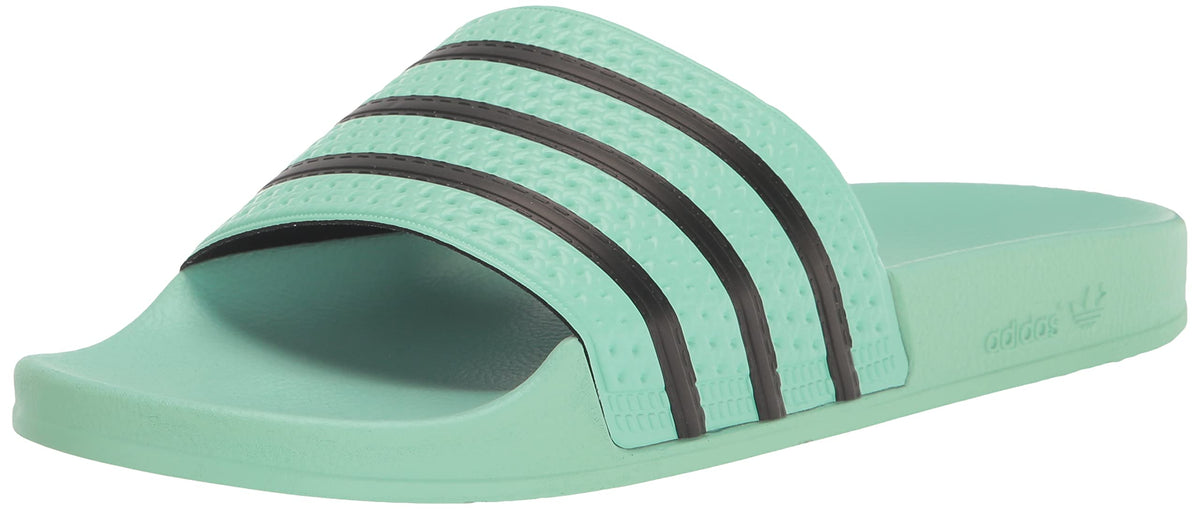 adidas Originals Men's Adilette Slide Sandal, Pulse Mint/Black/Pulse Mint, 10
