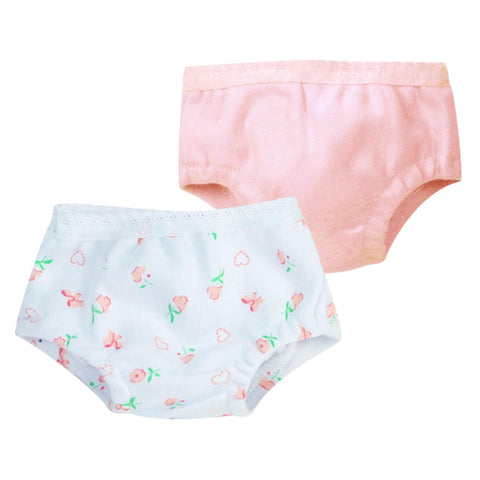 Sophia's 18" Doll 2 Pack of Lace-Trimmed Cotton Panties, in White Floral Print and Pink