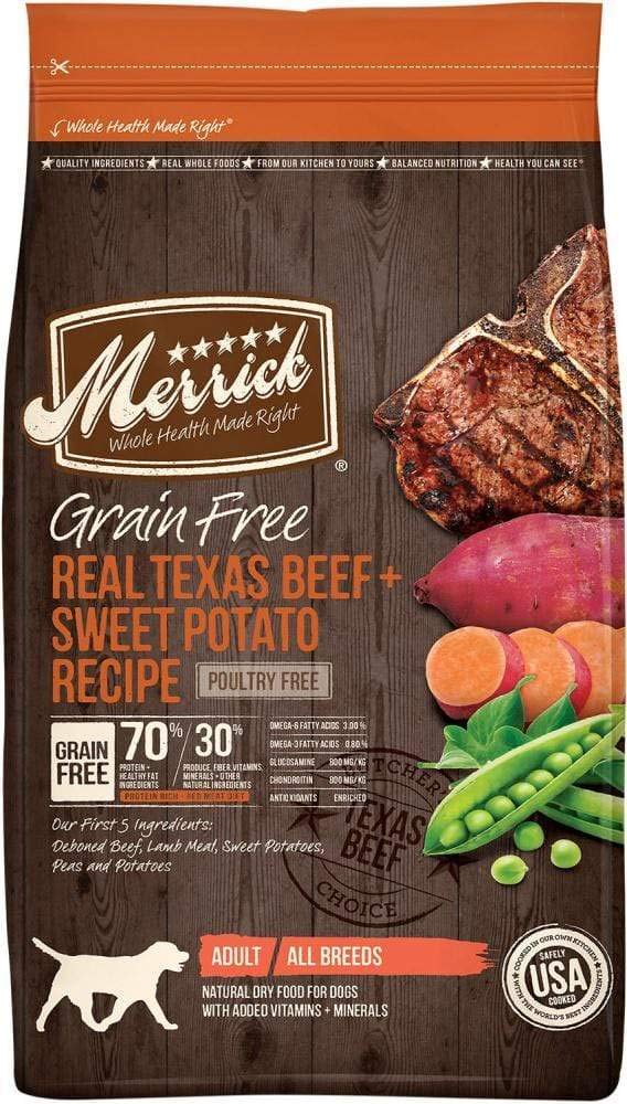 Merrick Grain Free Texas Beef + Sweet Potato Recipe Dry Dog Food, 4 lbs.