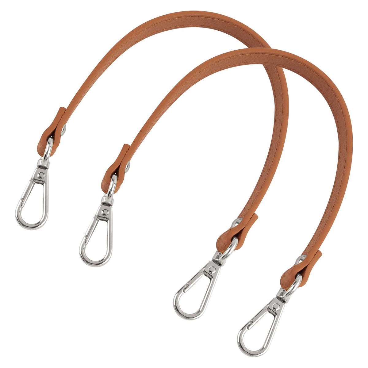 Framendino, 2 Pack Brown Purses Leather Replacement Handles Straps Handbags Shoulder Bag Strap with Silver Swivel Lobster Buckles