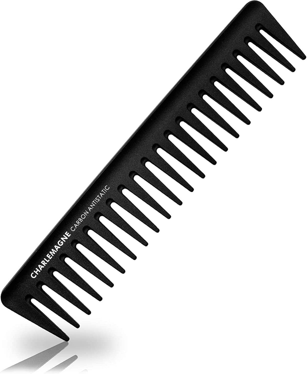 Charlemagne Men's Styling Comb - Shatterproof Premium Carbon Comb for Hair & Beard - 19 cm Coarse Teeth - Antistatic Styling Hair Comb Coarse Hair - Styling for Men & Women - Hair Comb for Men