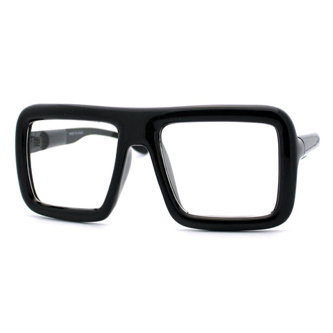 PASTL Thick Square Glasses Clear Lens Eyeglasses Frame Super Oversized Fashion, Black, One Size
