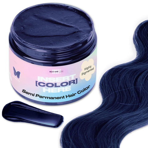 INH Semi Permanent Hair Color | Color Depositing Conditioner | Blue Black Hair Dye | No Bleach & No Peroxide Temporary Tint for Women & Men | Vegan, Ammonia Free, & Sulfate Free | Ready to Use, 6oz