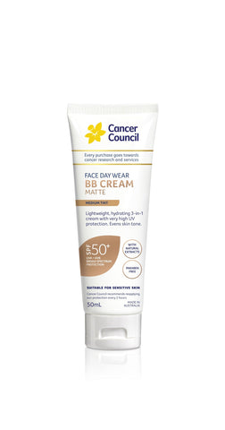 Cancer Council SPF 50+ Face Day Wear BB Cream Matte Medium Tint 50ml