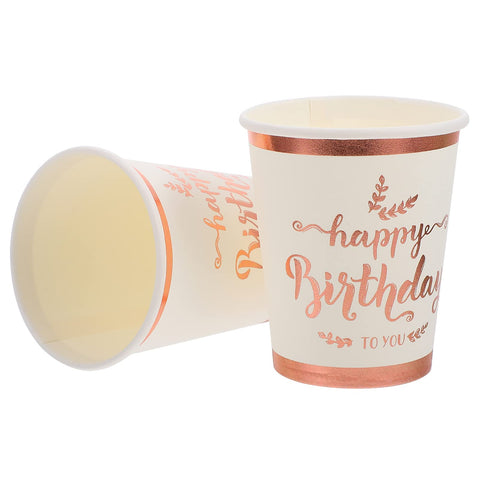 NUOBESTY Paper Coffee Cup 2 16Pcs birthday party disposable cup water cup paper tray Disposable paper cup bronzing party supplies drink cup disposable cups picnic paper cup set rose