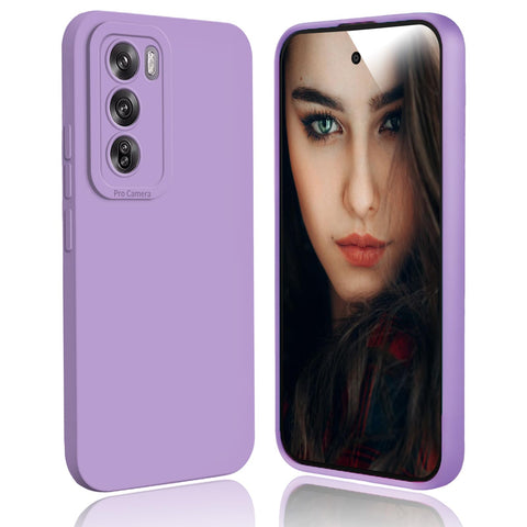 DESSEN Silicone Case for Oppo Reno 12 5G / Reno12 5G - Flexible Soft Silicone Cover Shockproof Protective Phone Case Slim Lightweight TPU Bumper Shell Anti-Fingerprint, Purple