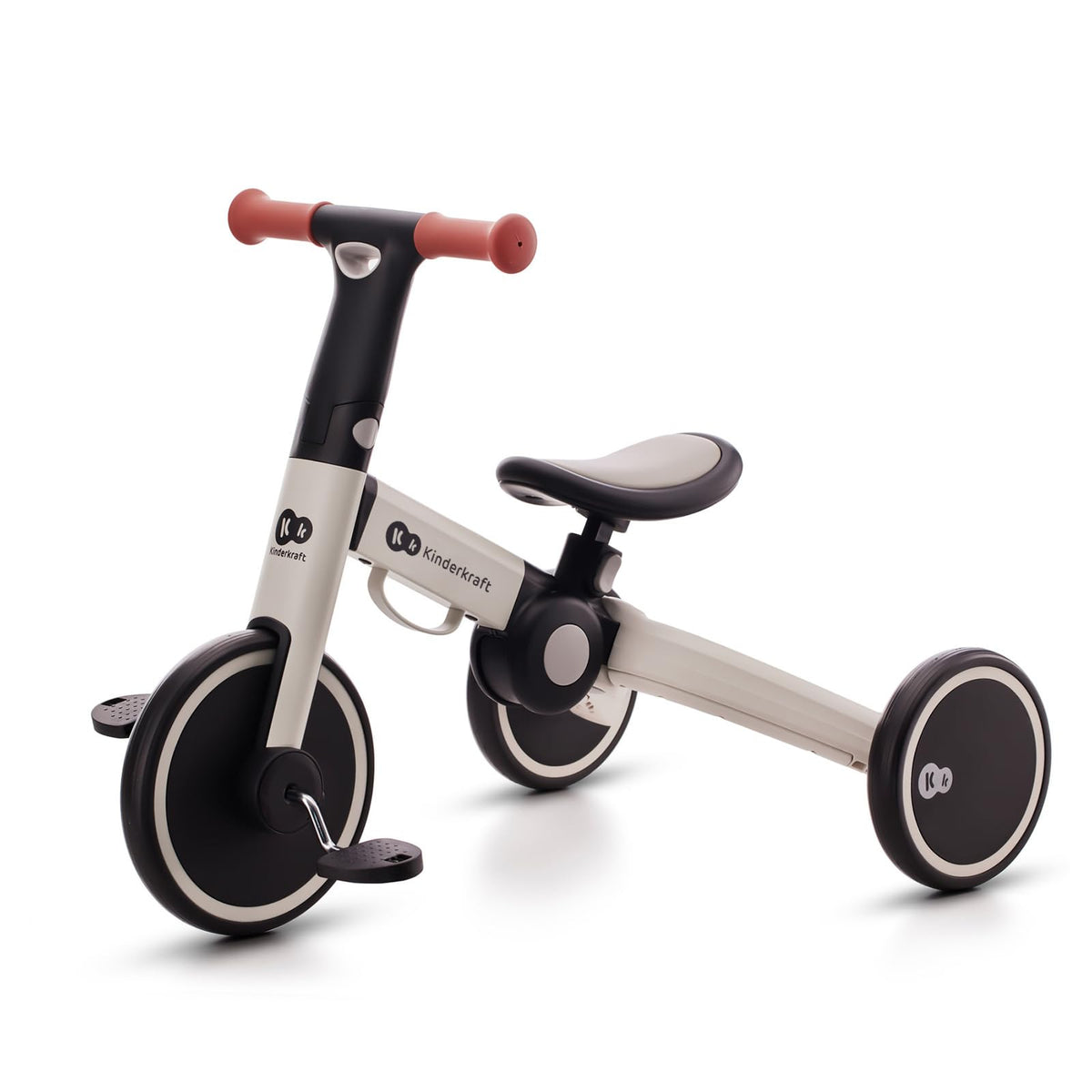 Kinderkraft 4TRIKE, 3-in-1, Lightweight, Balance Bike, Foldable, Ergonomic Saddle, from 12 Months to 5 Years, Gray