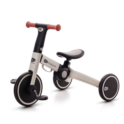 Kinderkraft 4TRIKE, 3-in-1, Lightweight, Balance Bike, Foldable, Ergonomic Saddle, from 12 Months to 5 Years, Gray