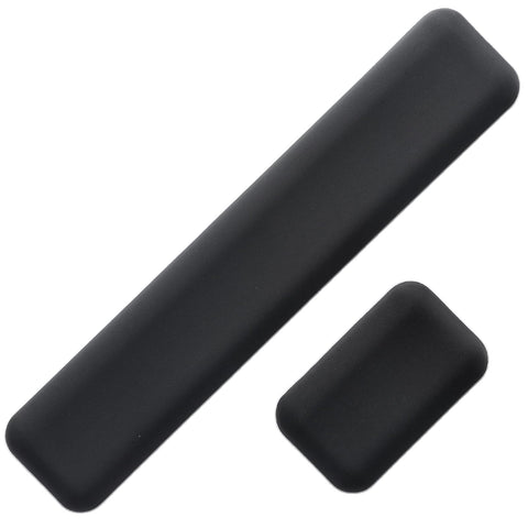 Leolee Keyboard and Mouse Wrist Rest Set for Computer, Black Ergonomic Keyboard Pad Wrist Support, Wrist Rest with Memory Foam Non-Slip Base for Pain Relief, Easy Typing, Gaming, Office?Glossy?
