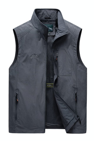 MeiLayM Mens Outdoor Fishing Vest Multi Pockets Quick Dry Vest Lightweight Sleeveless Jacket Breathable Photography Waistcoat Camping Hunting Top Utility