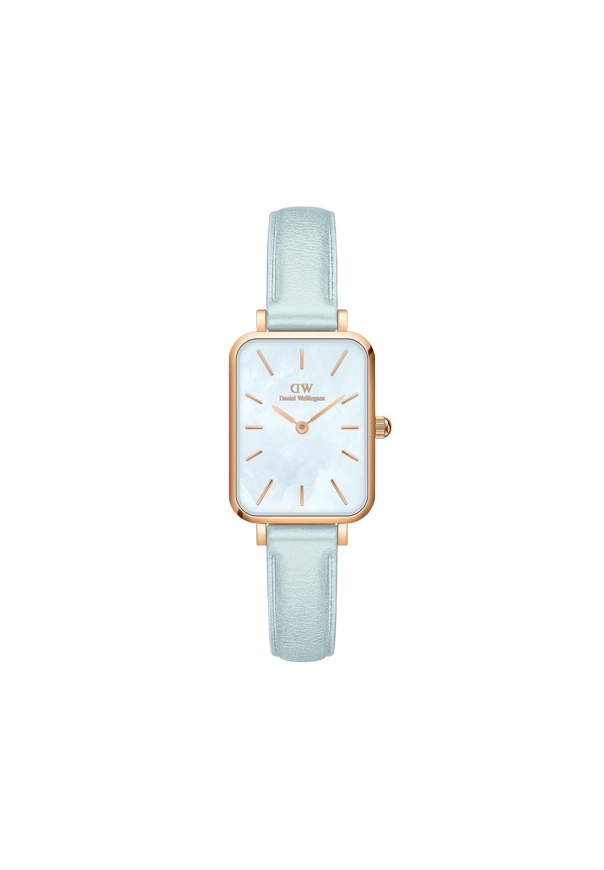 Daniel Wellington women's watch Blue square DW00100638 steel leather strap