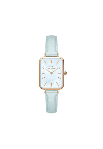 Daniel Wellington women's watch Blue square DW00100638 steel leather strap