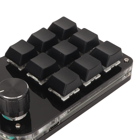 Naroote Macro Pad,Macro Keyboard Mini 9 Key Keypad with 3 Knob RGB Light Blue Switch DIY Programmable Universal Mini Macro Mechanical Gaming Keyboard Programming Keyboard for Pc