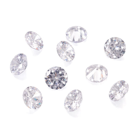 PandaHall 10pcs Faceted Clear Cubic Zirconia Stones Loose CZ Stones 10mm Grade A Rhinestone Cabochons Crystal Diamond Beads for Nail Art Craft Jewelry Making