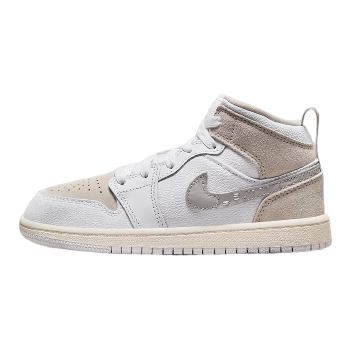 Jordan 1 Mid PS White/LT Orewood Brown-Tech Grey FB9141-120 11c