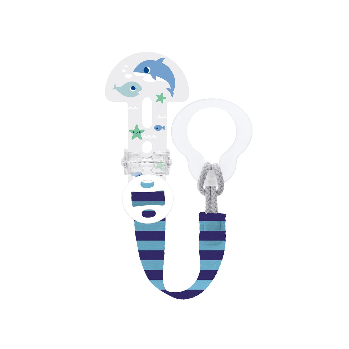 MAM Soother Clips, Baby Soother Chain Fits all MAM Soothers, Newborn Essentials, Blue - Soother Not Included (Designs May Vary)