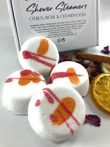 Aromatherapy Shower Steamers, Wild Bloom Box, Vegan Gift, Handmade Shower Bombs, Shower Spa Experience, Cruelty Free, Essential Oils, Relaxation, Pamper, Handmade in The UK, Citrus, Rose, Cedar