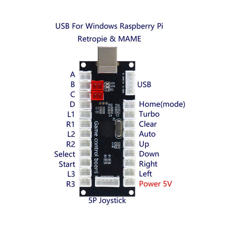 SJ@JX Arcade Game 2 Player Controller DIY Kit Microswitch recessed Button 4&8 Way Joystick Zero Delay USB Encoder Fighting Stick Handles Console for PC MAME Raspberry Pi Retropie