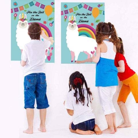 Konsait Mexican Party Supplies Pin The Tail on The Llama Game Poster Alpaca Gifts for Boys Girls Kids Llama Party Game Mexican Fiesta Birthday Party Favor Supplies Decoration