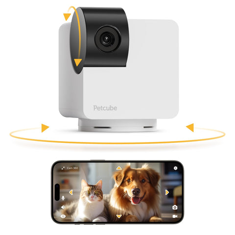 Petcube Cam 360 Camera | Ultimate Interactive WiFi Pet and Home Security Pan-Tilt Camera with Phone App, 1080p HD Video, 360ÃƒÆ’Ã¢â‚¬Å¡Ãƒâ€šÃ‚Â° Rotation, Night Vision, Smart Alerts for Home SurveillanceÃƒÆ’Ã‚Â¢ÃƒÂ¢Ã¢â‚¬Å¡Ã‚Â¬Ãƒâ€šÃ‚Â¦